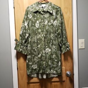 Sugarlips Olive Floral Top